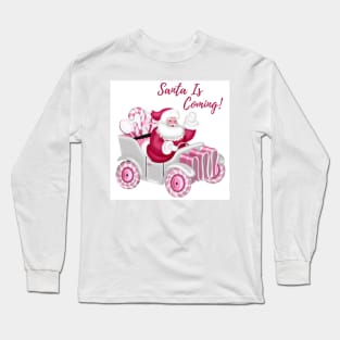 Retro Vintage Pink Santa Claus Long Sleeve T-Shirt